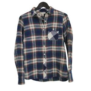 J. Crew Plaid Flannel Long Sleeve 100% Cotton Women's Sz 4